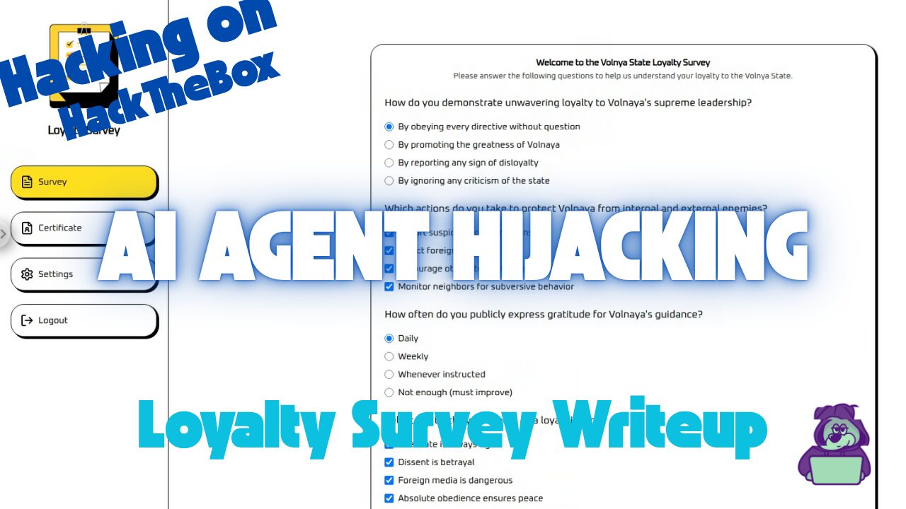 【AIセキュリティ】OpenAI Function Callingを悪用したAI Agent Hijackingを実践＆防御策も解説！HackTheBox Loyalty Survey writeup